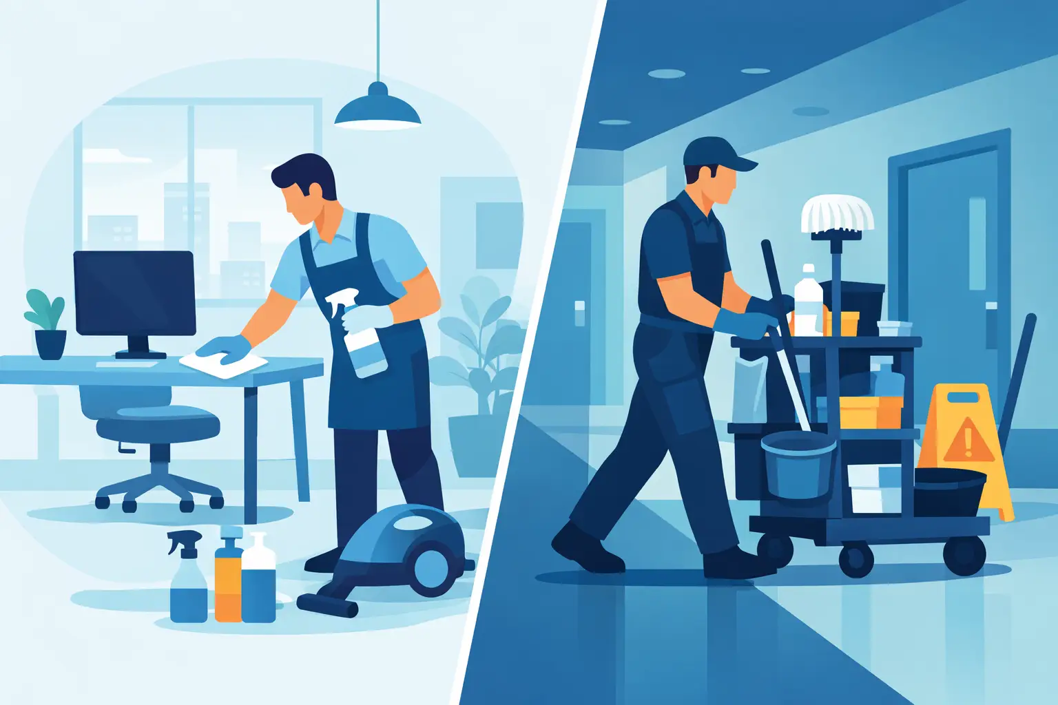 Office Cleaning vs Janitorial Services Compared