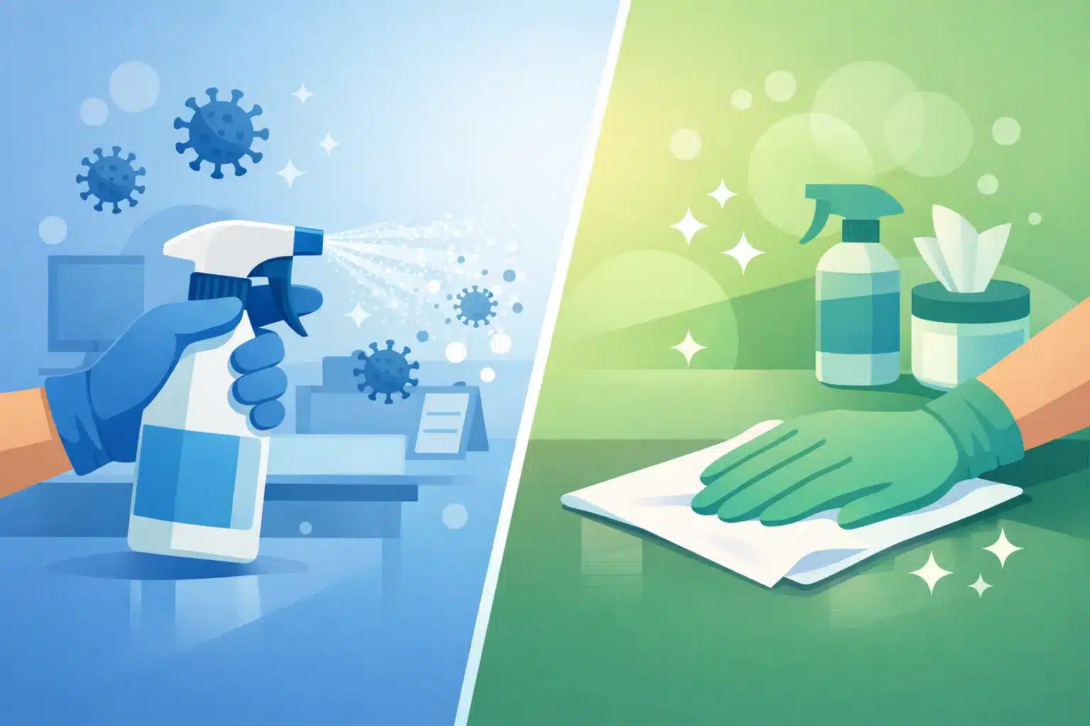 Disinfecting vs Sanitizing Workplace Surfaces